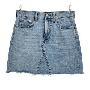 Everlane The Denim Reconstructed Skirt Distressed Raw Hem Jean Skirt Womens 27